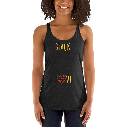Black Love (Red/Yellow) Women's Racerback Tank